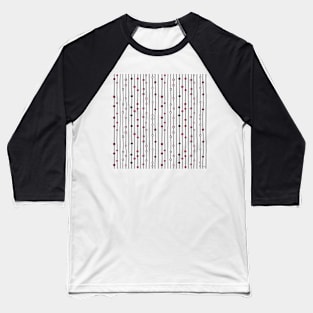 Geometric Line Art Pattern - Vertical Pink Baseball T-Shirt